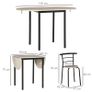 Extendable Table and 2 Chairs Set  Drop-Leaf Table Image 2