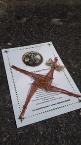 St Brigid's Cross made from recycled copper