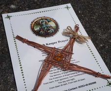 St Brigid's Cross made from recycled copper