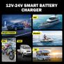 FOXSUR FBC122408D Car Battery Charger,12V/24V 8A 4A Intelligent Automatic Battery Charger for Car Image 9