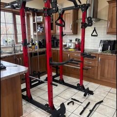 Unbelievable Power Squat Rack, Dual Cable Crossover, Upper Lower Cable, Chin Up, Landmine, Storage!!