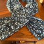 SAMOON  large scarf / shawl in black with dark teal and white .never worn Image 3