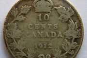 1912 Canada 10 Cents .925 Sterling Silver coin
