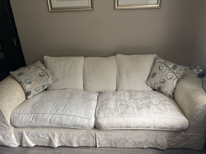 Large loose cover cream Couch