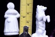 Two Antique - Victorian Bisque - Miniature Figurines
