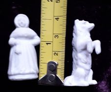 Two Antique - Victorian Bisque - Miniature Figurines