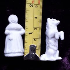 Two Antique - Victorian Bisque - Miniature Figurines