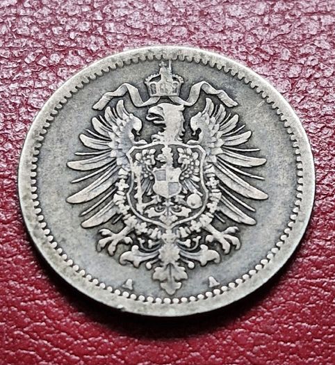 Germany 1876 A 50 Pfennig type 1 - large shield Silver coin