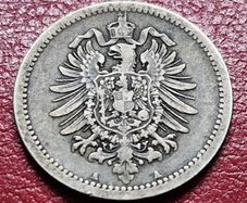 Germany 1876 A 50 Pfennig type 1 - large shield Silver coin