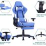 Ergonomic Gaming Chair, Computer Desk Chair Racing Design with Wide Back Cushion, Extendible Footrest in Waist Area Simply Connect to PC (Blue 1) Image 3