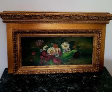 Antique ornate gilt framed oil painting