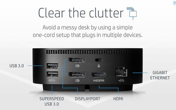 HP USB-C 120W Dock G5 | Expand Ports | Connect Up to Three Displays | Space-Saving Design | Universal compatibility
