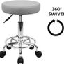 FREE SHIPPING PU Leather Round Rolling Stool with Foot Rest Swivel Height Adjustment Spa Drafting Salon Tattoo Work Office Massage Stools Task Chair Smal Image 7