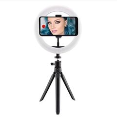 KSIX Adjustable Table Tripod LED Ring Light for Mobile Phone, 3 Temperatures and 10 Intensities. Ring Light for TIK Tok, Photography, Selfie