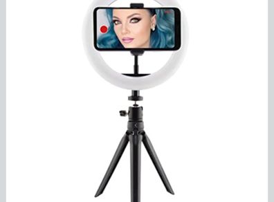 KSIX Adjustable Table Tripod LED Ring Light for Mobile Phone, 3 Temperatures and 10 Intensities. Ring Light for TIK Tok, Photography, Selfie