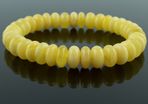 Luxury White Butterscotch Baltic Amber Beaded Stretch Bracelet for Men Women Perfectly Rounded Genuine Amber Donuts