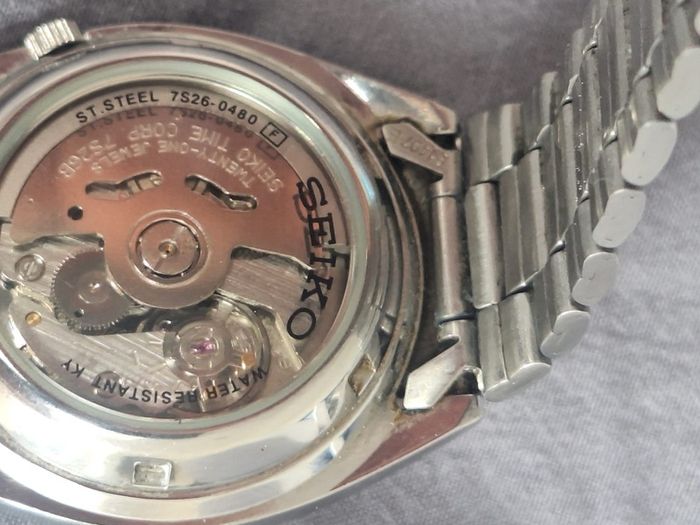 Vintage Seiko 5 7S26-0480 Automatic Wristwatch Day/Date 21 Jewels