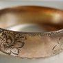 Antique Solid 1/20 9ct R.g. Rolled Gold Bangle With Safety Chain 50,4g Image 2