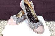 Pink and Grey Bow Tie Heels sz 35