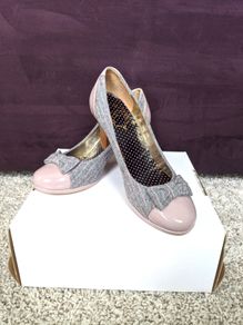 Pink and Grey Bow Tie Heels sz 35