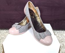 Pink and Grey Bow Tie Heels sz 35