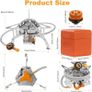 Camping Gas Stove, Windproof Backpacking Burner Cooking Stoves 6800W, Foldable Rocket Camping Stove with Carry Box, Outdoor Camping Gas Burner for Cooking, Hiking, Camping, Trekking, Picnic Image 2