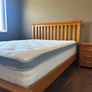 Solid oak king size bed and matching lockers Image 3