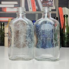 211 - Set of Two Vintage Cork Distilleries Company Clear Glass Decorative Collectible Whiskey Vodka Bottles