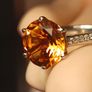 3 carat Natural Brazilian Citrine Solitaire Ring Image 8
