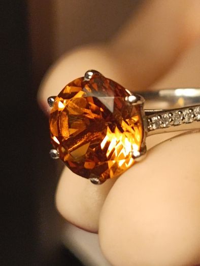 3 carat Natural Brazilian Citrine Solitaire Ring
