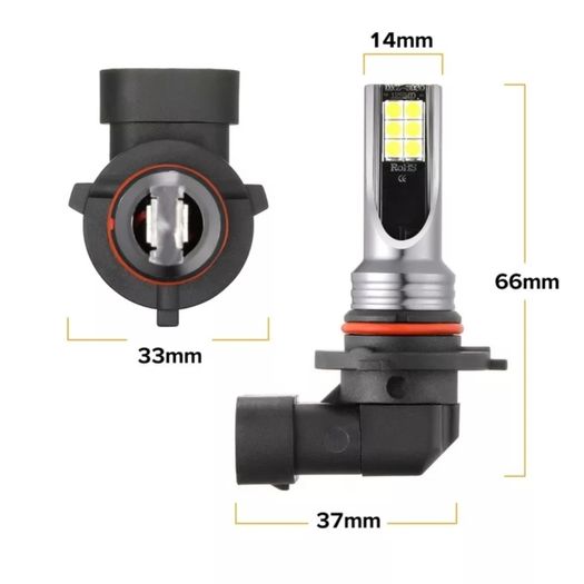 x2 LED Hb4, 9006 foglight bulbs