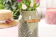 Ceramic flower milk churn vase