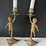 Vintage Solid Brass Candle Holders Image 2