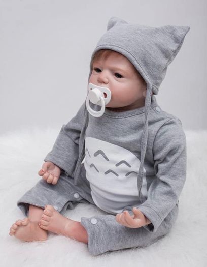 Reborn Baby Boy Dolls 22 Inch/55cm Reborn Toddler Doll Soft Vinyl Silicone Real Life Like Looking Newborn Dolls Magnet Pacifier Birthday Gifts Toys (FREE POSTAGE)