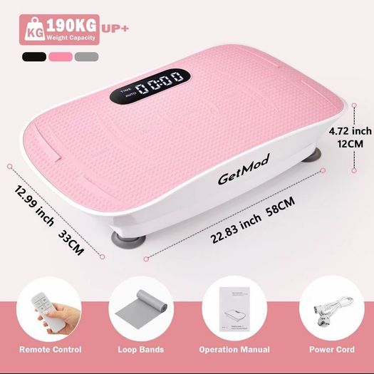 GetMod Smart Vibration Plate Treadmill Exercise Bike Upgraded for High Power Brushless Motor Bluetooth speaker with Enhanced Performance Exercise Machine Full Body Workout at home vibrational platform for Wellness and Fitness