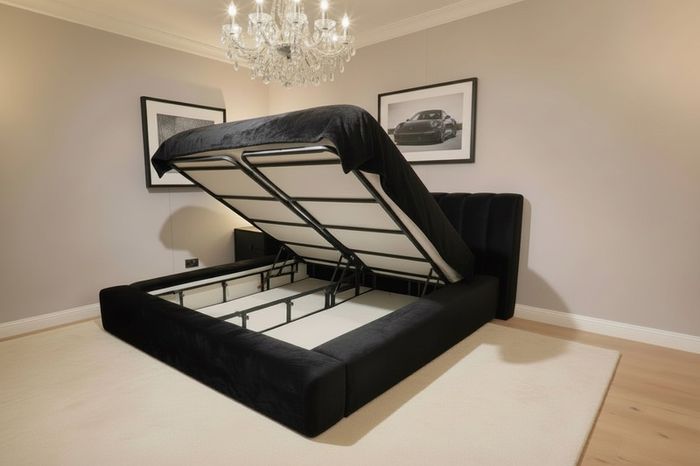 Gas lift super king ottoman bed brand new half price