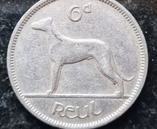 Ireland 1946 Six pence coin #2