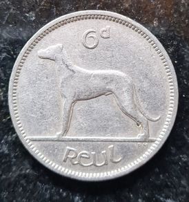 Ireland 1946 Six pence coin #2