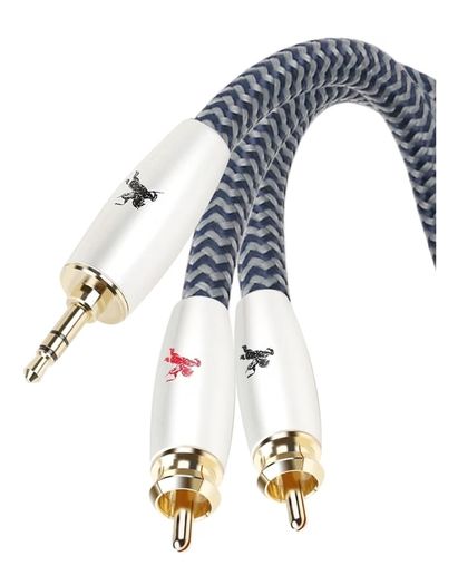 Audiophile RCA to 3.5mm Jack Cable 3.5 Aux to 2x RCA Audio Cable Phono Mini Jack Stereo Y Splitter Red and White Aux Compatible with Hi-Fi Amplifier Speaker MP3 TV Phone 1M
