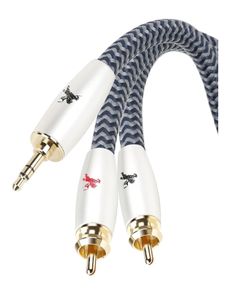 Audiophile RCA to 3.5mm Jack Cable 3.5 Aux to 2x RCA Audio Cable Phono Mini Jack Stereo Y Splitter Red and White Aux Compatible with Hi-Fi Amplifier Speaker MP3 TV Phone 1M