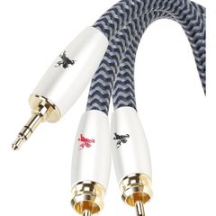 Audiophile RCA to 3.5mm Jack Cable 3.5 Aux to 2x RCA Audio Cable Phono Mini Jack Stereo Y Splitter Red and White Aux Compatible with Hi-Fi Amplifier Speaker MP3 TV Phone 1M