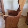 Rustic Pine Wingback Accent Chair with Storage Drawer (Lambing Style) Image 4