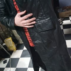 Long leather jacket [size S]