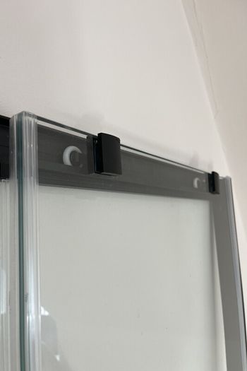 Shower Sliding Door Metal Black 1000 mm Sonas ASPECT
