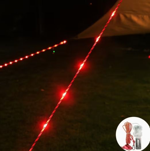 1pc Windproof Camping Warning Pull Cord Light, Battery Box Type,