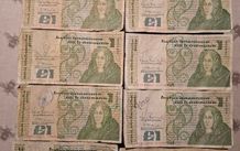 Irish pound notes '87,'88,89