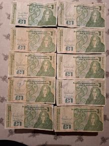 Irish pound notes '87,'88,89