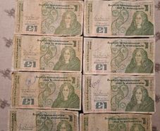 Irish pound notes '87,'88,89