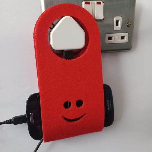 Charger Holder Smartphone Gadgets Cell Phone wall charging station FELT docking accessory minimalist design organizer cord management