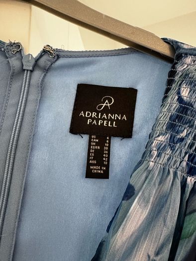 Adrianna Papell Blue Floral Chiffon